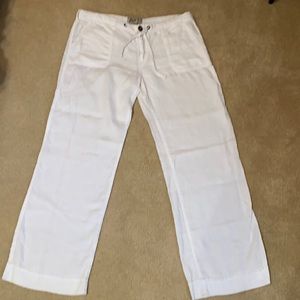Roots 🇨🇦 Canada 100% White Linen Pants
